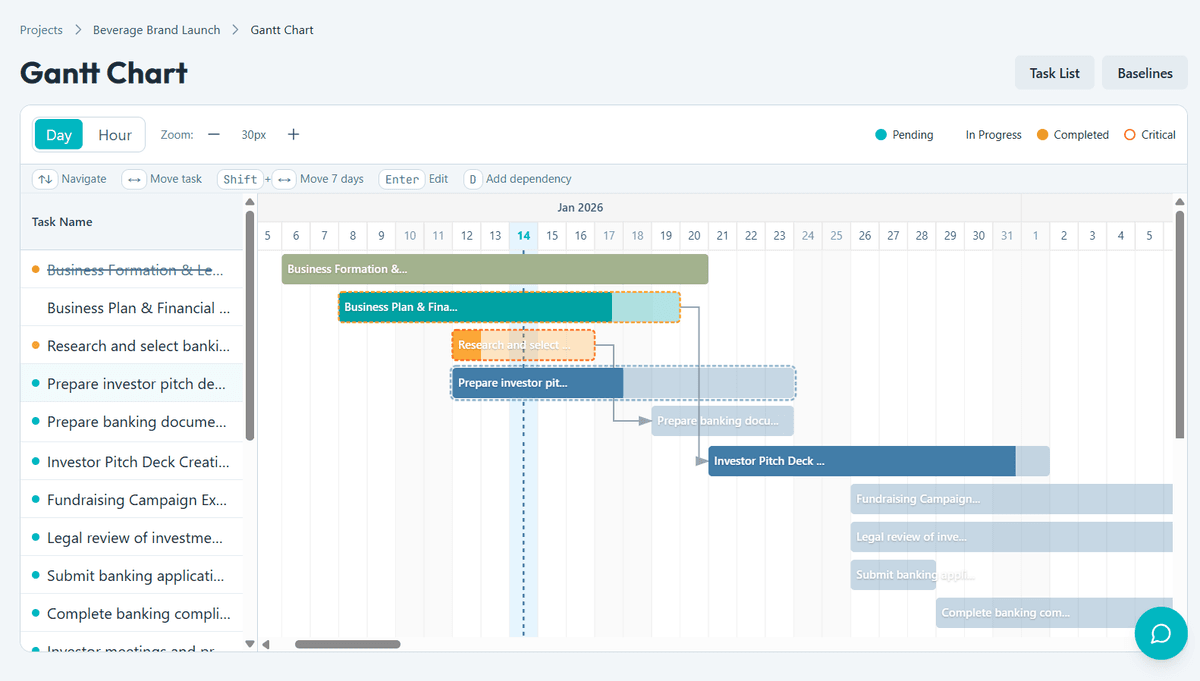 DhyanaPM Gantt Chart View